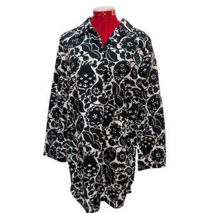 ❄️Winter Sale❄️Telluride  Black & White Floral Button-Up Outerwear Coat